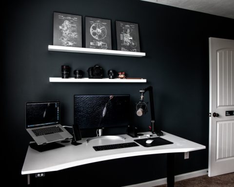home office black and white palette